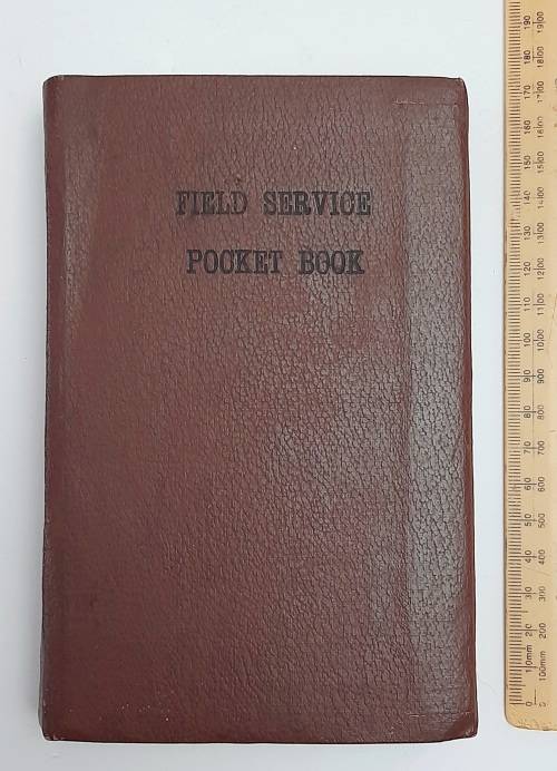 ** 1928 Union Defence Force : Officer`s Field Service Pocket Book and Collar Badge (Inscribed ).**