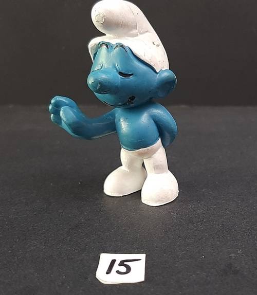**  1960s  ` Standard Smurf` Figurine by Peyo #15  (Schleich, W. Germany)  [4cm]  **  