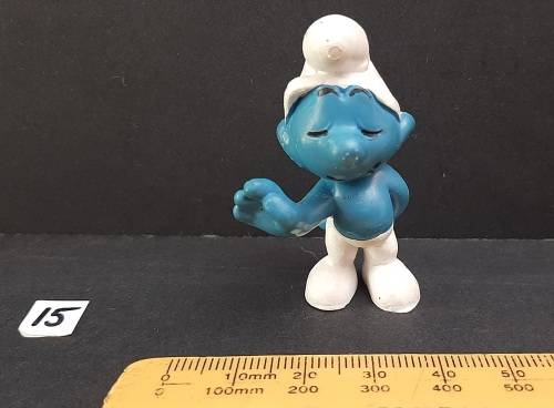 **  1960s  ` Standard Smurf` Figurine by Peyo #15  (Schleich, W. Germany)  [4cm]  **  
