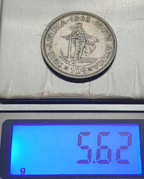 ** 1963 South Africa Silver 10c Coin #1  [ Circulated ](VF).**