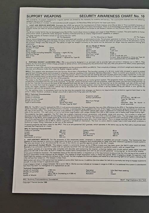 ** REPRODUCTION:  South Africa 1988 Terrorist Weapons Pamphlets (x 2).**