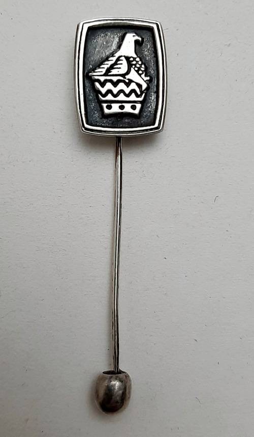 ** Rhodesian .925 Silver Tie / Lapel Pin with Zimbabwe Bird (3.13 g).**