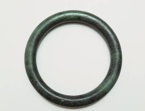 ** STUNNING: Early 20th Century Chinese Spinach Green Serpentine  Bangle (8cm Diam.).**