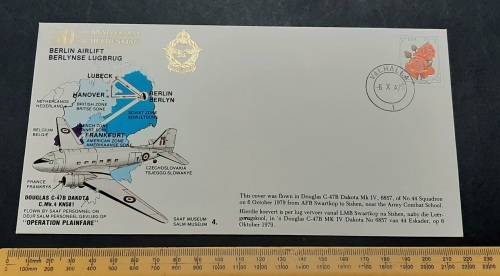 ** 30th Anniversary Berlin Airlift : South African Air Force FDC w/ Insert (6299 of 10 000).**