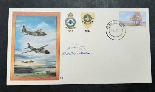 ** South African Air Force: 28 Squadron 1943-83 FDC Signed w/ Insert Card.**