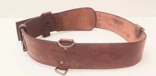 Boer War British Officer's Leather Mounted Infantry Sam Browne Belt - Patt.1897