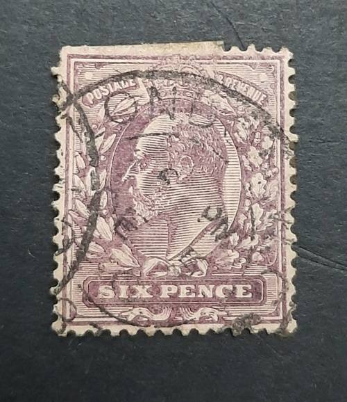 ** 1902 Great Britain KEVII 6d Purple Stamp (USED).**