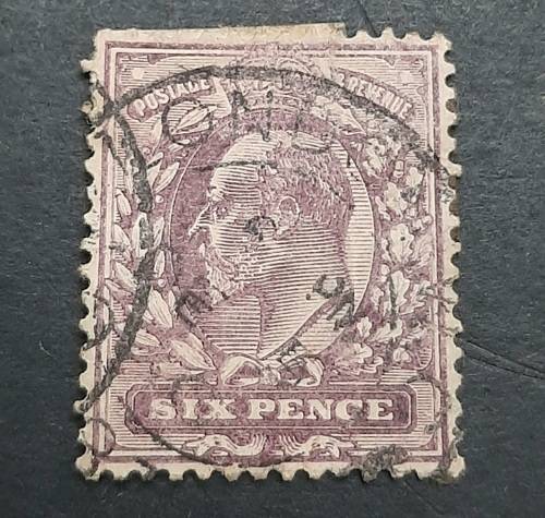 ** 1902 Great Britain KEVII 6d Purple Stamp (USED).**