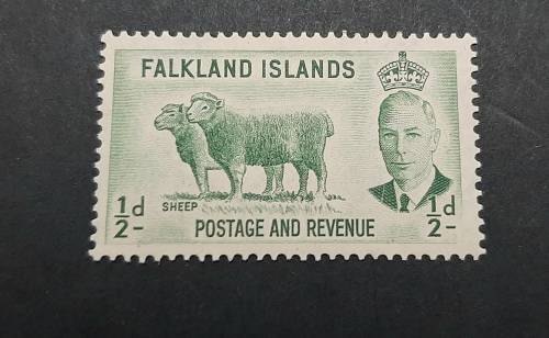 1952 Falkland Islands KGVI ½d Sheep Stamp (UNUSED)