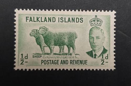1952 Falkland Islands KGVI ½d Sheep Stamp (UNUSED)