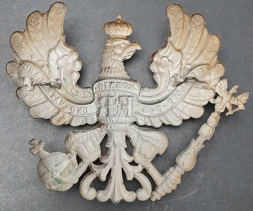 WW1 1915 Ersatz Gilded Prussian Infantry Officer's Pickelhaube Helmet Plate