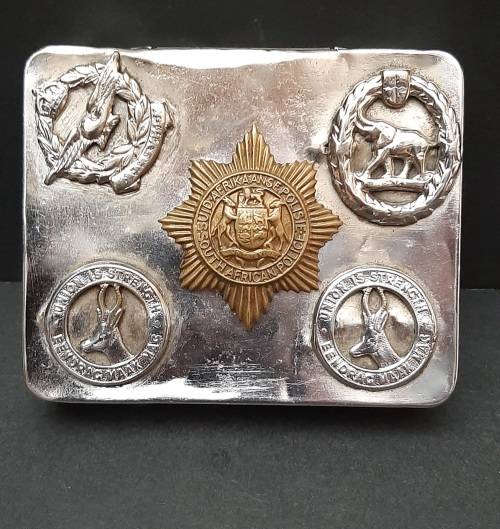 ** WW2 South African Trench Art Cigarette Tin w/ Insignia (9cm x 7cm).**