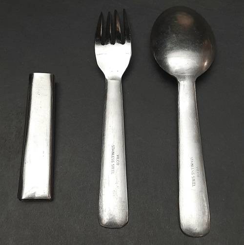 ** Border War:  1960s SADF Steel Pikstel / Utensil Set ( Knife Missing ).**