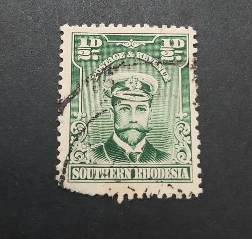 1924 KGV Southern Rhodesia `Admiral` ½d Stamp (USED)