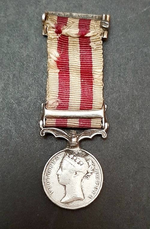 1858 Indian Mutiny Miniature Medal with Lucknow Clasp and Silk Ribbon