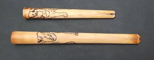 Early 20th Century  `Asian Elephant` Pair Cigarette Holders (x2).
