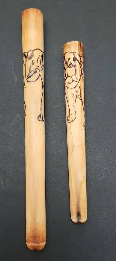 Early 20th Century  `Asian Elephant` Pair Cigarette Holders (x2).