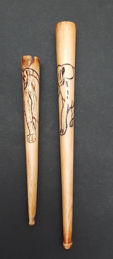 Early 20th Century  `Asian Elephant` Pair Cigarette Holders (x2).
