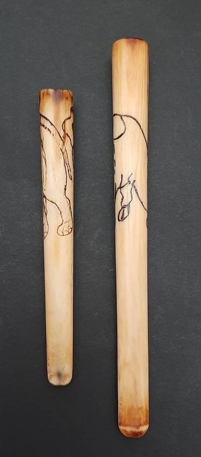 Early 20th Century  `Asian Elephant` Pair Cigarette Holders (x2).