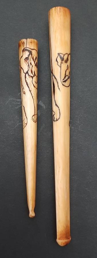 Early 20th Century  `Asian Elephant` Pair Cigarette Holders (x2).