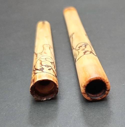 Early 20th Century  `Asian Elephant` Pair Cigarette Holders (x2).