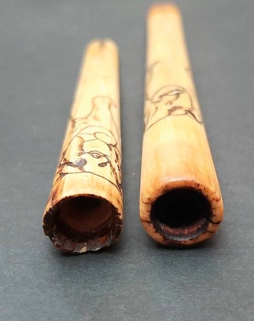 Early 20th Century  `Asian Elephant` Pair Cigarette Holders (x2).