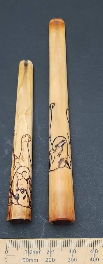 Early 20th Century  `Asian Elephant` Pair Cigarette Holders (x2).