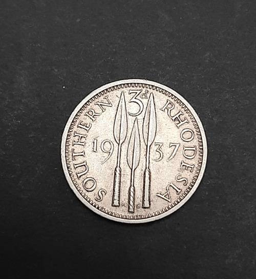 ** 1937 Southern Rhodesia .925 Silver 3D Coin (VF) #B**