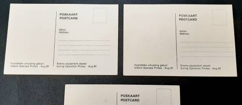 **Border War:  Lot 3 x Assorted 1981 Operation Protea SADF Propaganda Postcards (UNUSED).**