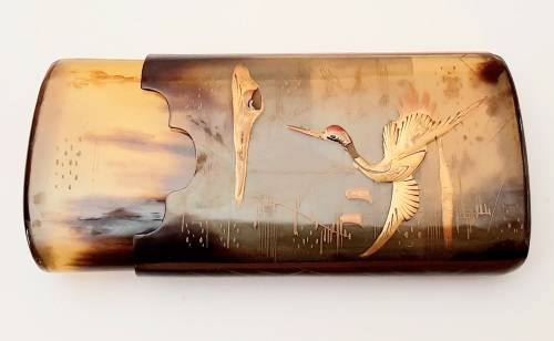 **STUNNING: Early 20th Century Chinese/ Oriental Painted Gilt Cheroot/Cigarette Case  **