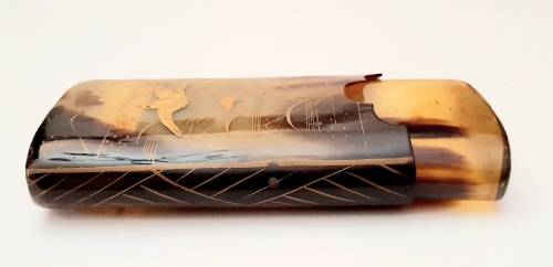 **STUNNING: Early 20th Century Chinese/ Oriental Painted Gilt Cheroot/Cigarette Case  **