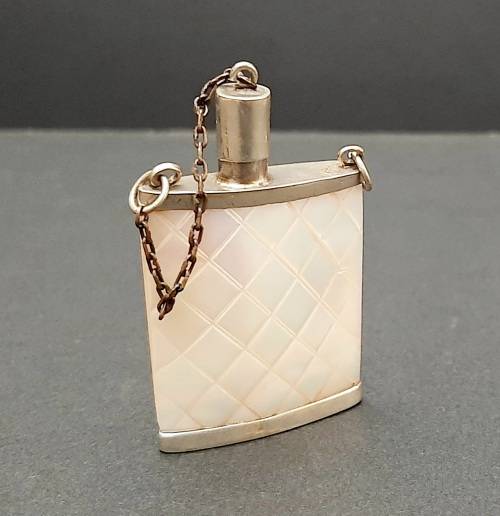 Early 20th Century Chinese Mother of Pearl & Silver Snuff Bottle