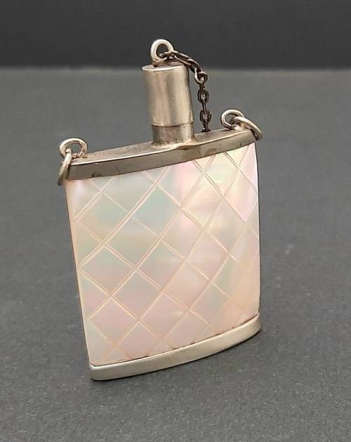 Early 20th Century Chinese Mother of Pearl & Silver Snuff Bottle