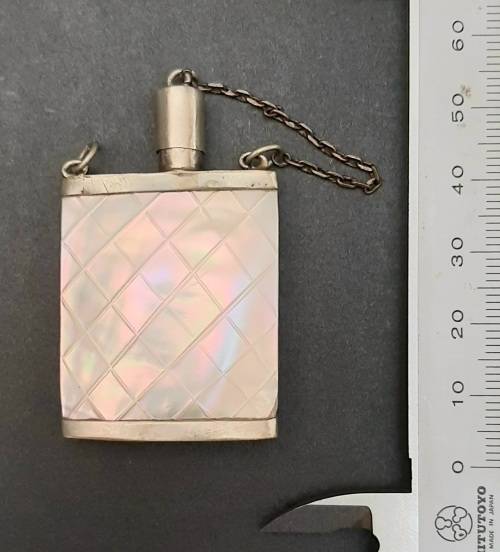 Early 20th Century Chinese Mother of Pearl & Silver Snuff Bottle