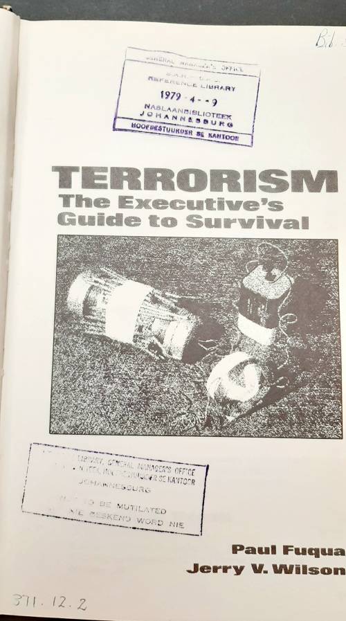 **RARE: South African Railway Police - Regional Task Force Reference Terrorism Guide. **