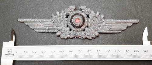WW2 German 1943 Luftwaffe NCO's Kriegsmetall Cap Cockade (All Pins)