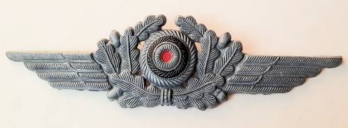 WW2 German 1943 Luftwaffe NCO's Kriegsmetall Cap Cockade (All Pins)