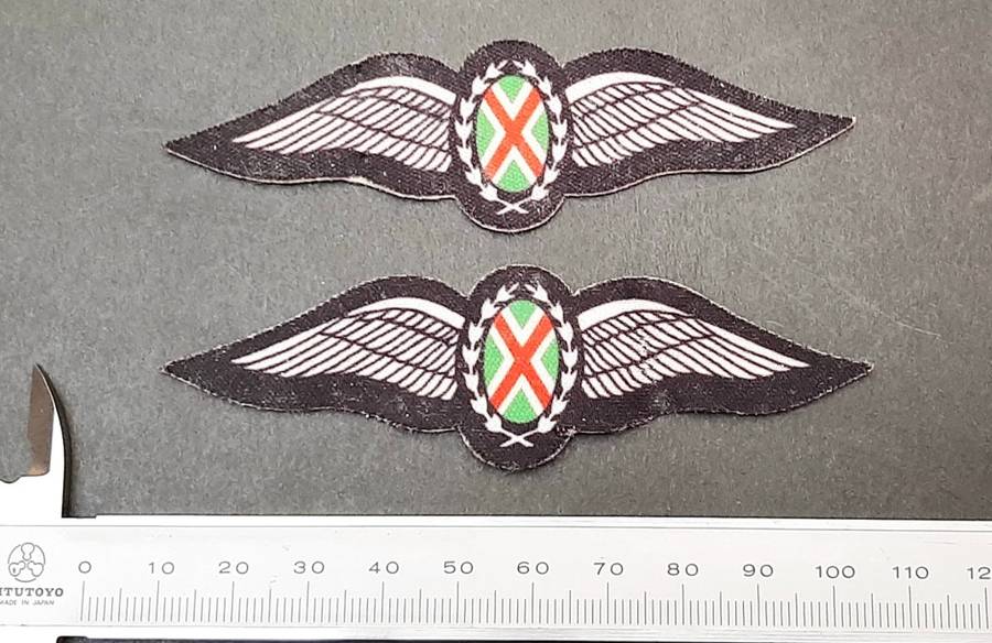 **Border War : 1980s SAAF Commando Pilot`s Wings Screen-Printed Cloth (UNUSED).**