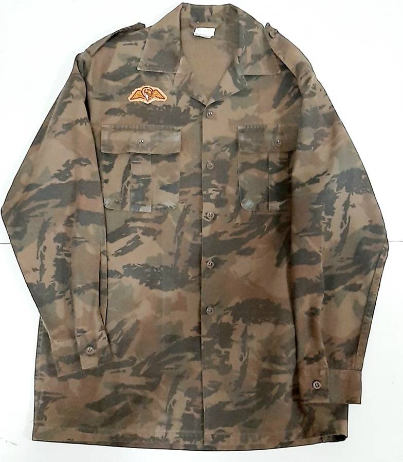 **Border War : 1980s S.A. Railway Police National Task Force Camouflage L/S Shirt w/ Para Wings **