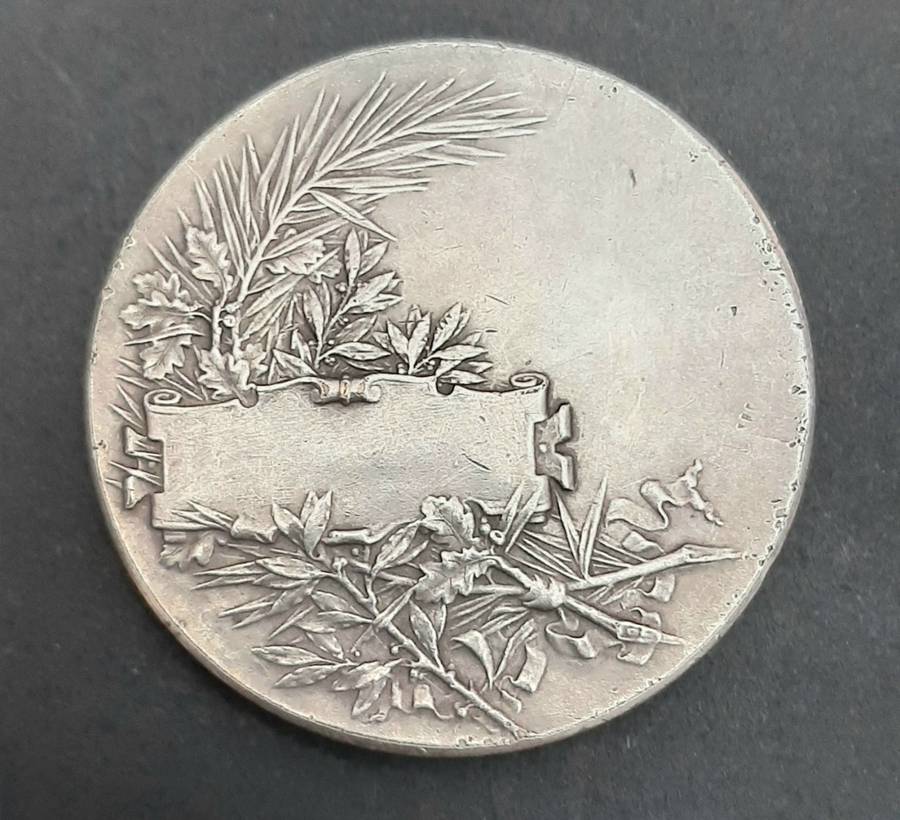 **WW1 : French Military Silverplated Bronze Shooting Medallion  **