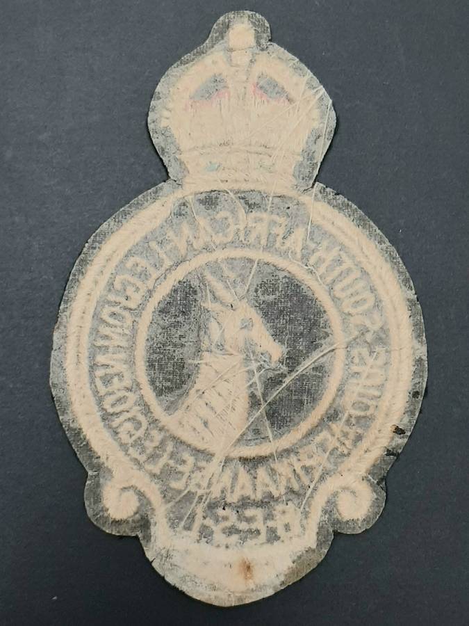 **WW1 / 2 : South African Legion Embroidered Blazer Badge (13cm x 7cm).**