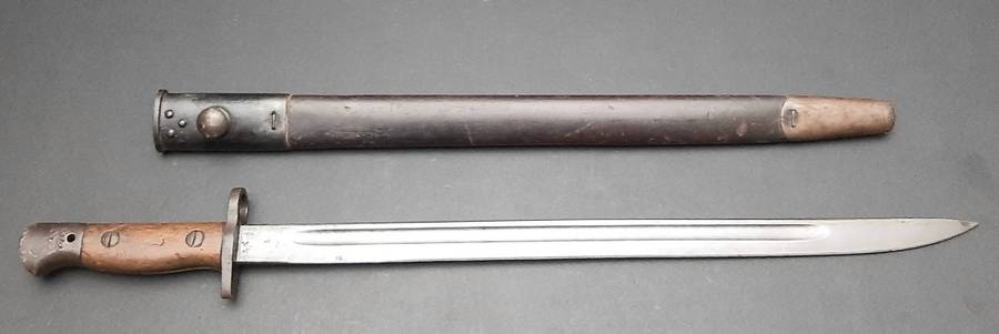 **WW1 : UDF/ SAP 1917 Wilkinson Patt.1907 Bayonet w/ Scabbard. **