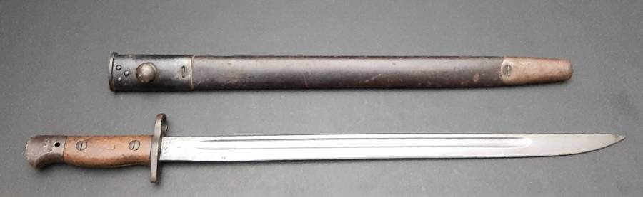 **WW1 : UDF/ SAP 1917 Wilkinson Patt.1907 Bayonet w/ Scabbard. **
