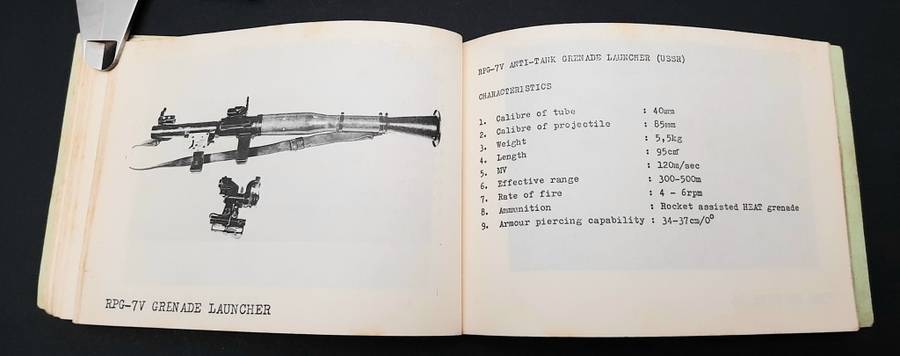 **Border War : 1980s SADF Operation Hooper/ Modular MPLA Weapons ID Booklet (USED).**