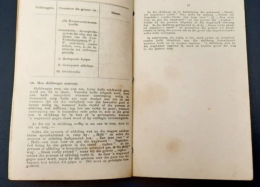 **WW2 : UDF 1940 Infantry Guidelines Booklet (Afrikaans Edition).**