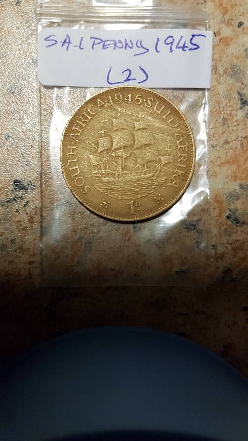 South African 1945 1 penny