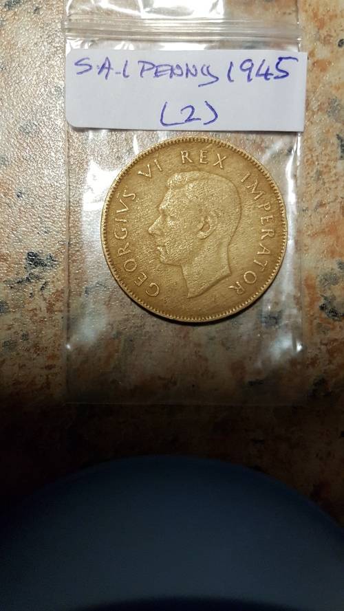 South African 1945 1 penny