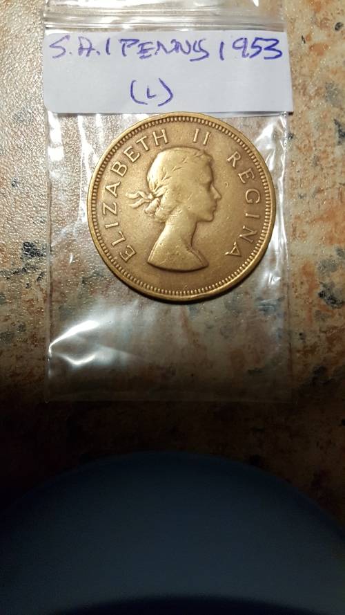 South African 1954 1 penny
