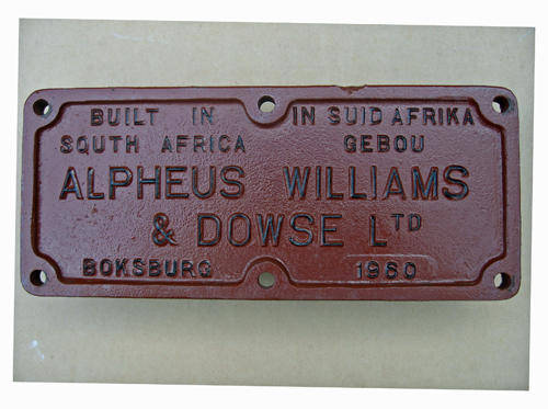 Builder's plate, cast steel - prob. from rolling stock