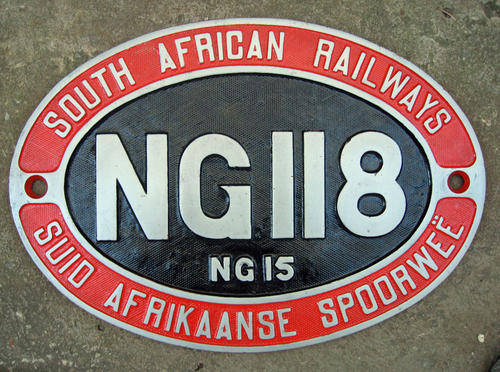 SAR Numberplate no. NG118, Class NG15